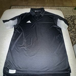 Adidas men’s black golf shirt made with ocean plastic